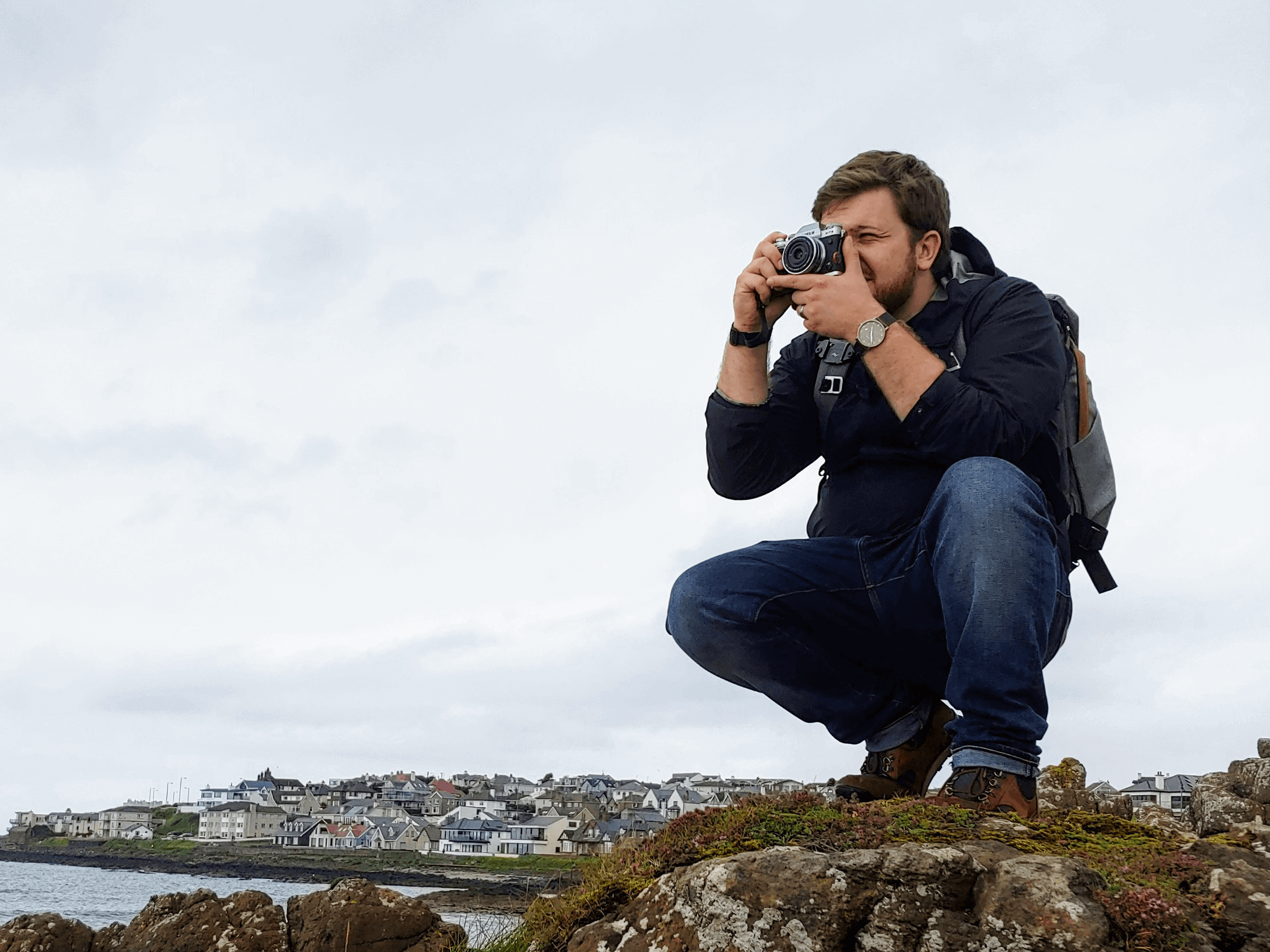 An action shot of me on 'The Strand' in Portstewart, North Ireland.